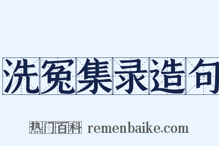 洗冤集录造句是什么意思的图片